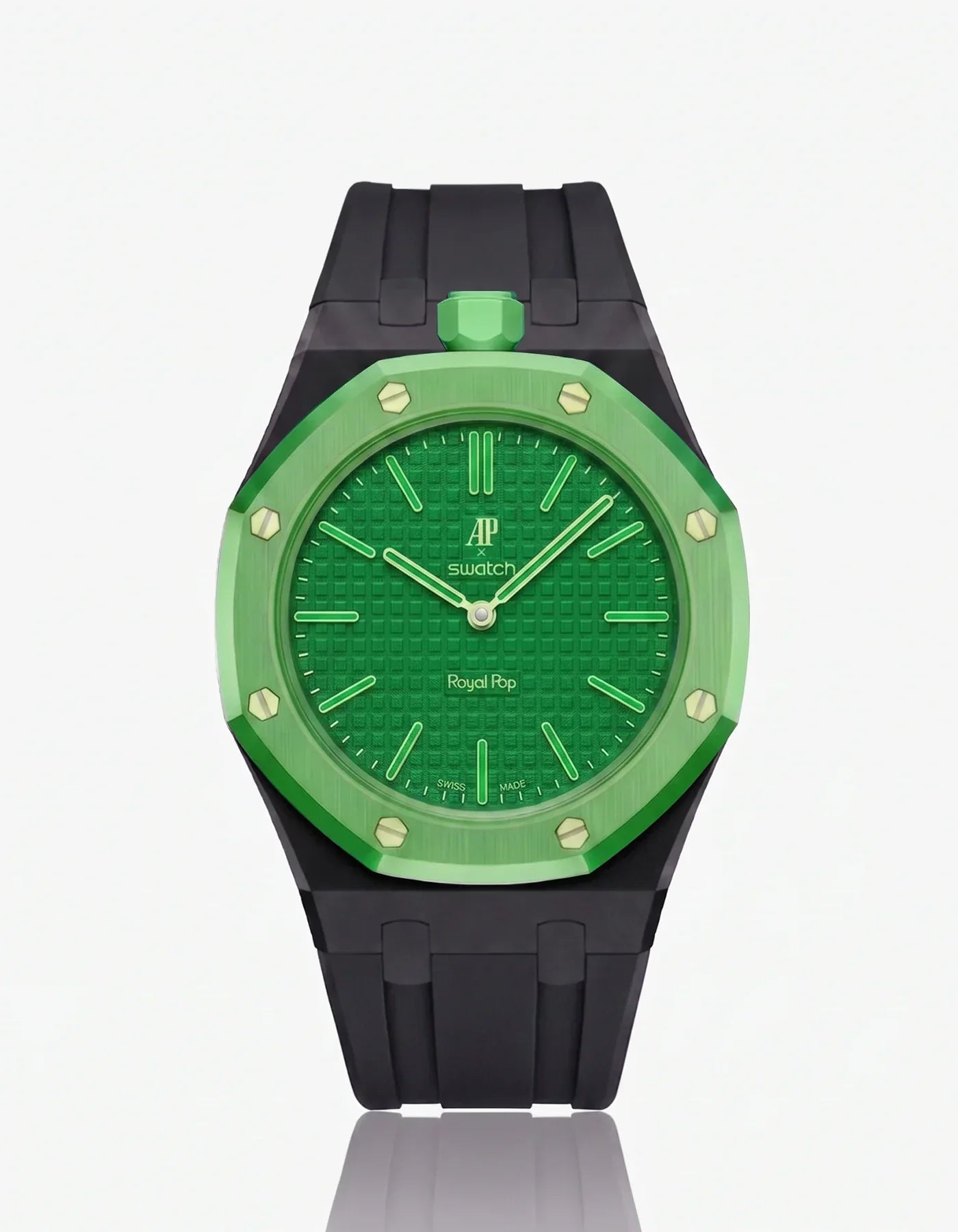 Silicone Strap & Bioceramic Case Royal Pop Green Eight(Customize Colors)
