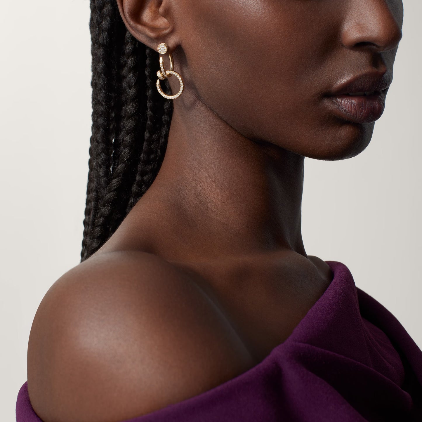 [OAK JURI]JUSTE FULL DIAMOND DOUBLE EARRINGS