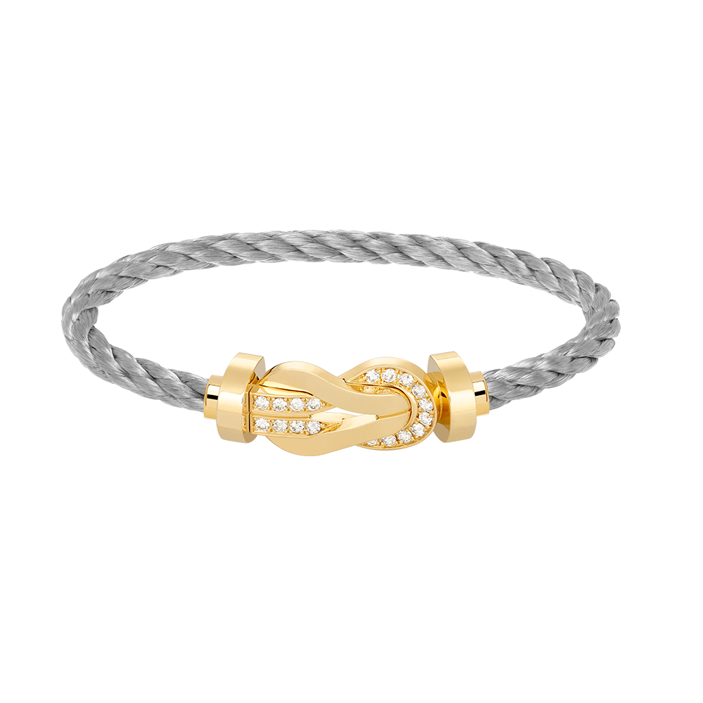 [OAK JURI]CHANCE LARGE 8 FIGURE BUCKLE HALF DIAMOND BRACELET GOLD