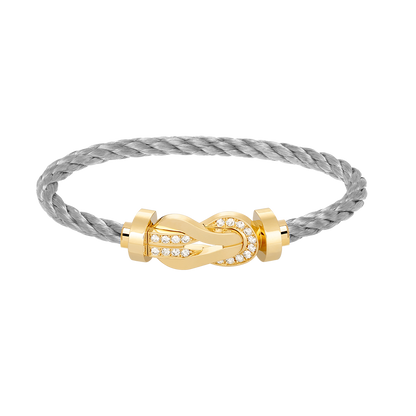 [OAK JURI]CHANCE LARGE 8 FIGURE BUCKLE HALF DIAMOND BRACELET GOLD