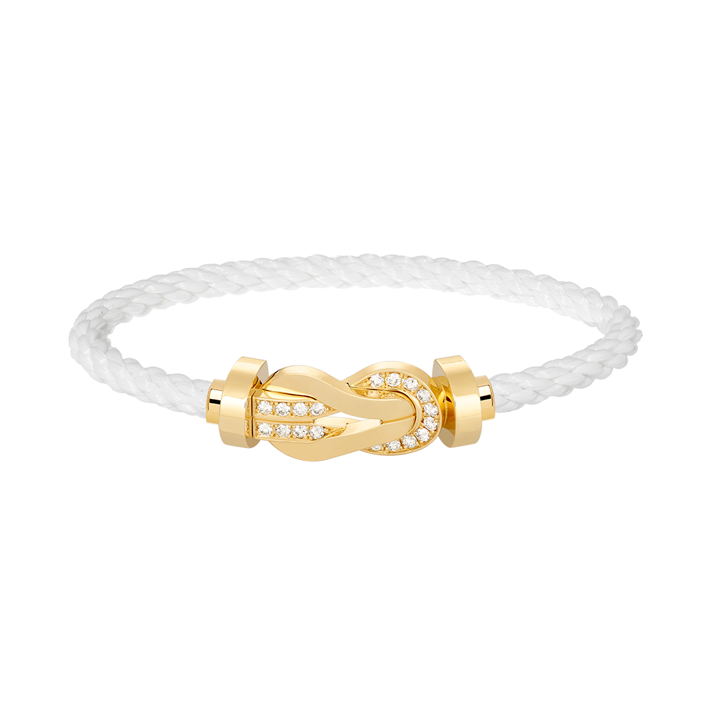 [OAK JURI]CHANCE LARGE 8 FIGURE BUCKLE HALF DIAMOND BRACELET GOLD