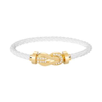 [OAK JURI]CHANCE LARGE 8 FIGURE BUCKLE HALF DIAMOND BRACELET GOLD