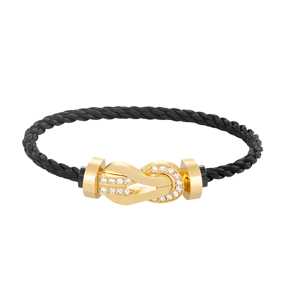 [OAK JURI]CHANCE LARGE 8 FIGURE BUCKLE HALF DIAMOND BRACELET GOLD