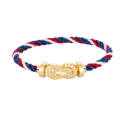[OAK JURI]CHANCE LARGE 8 FIGURE BUCKLE HALF DIAMOND BRACELET GOLD