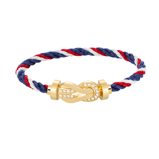 [OAK JURI]CHANCE LARGE 8 FIGURE BUCKLE HALF DIAMOND BRACELET GOLD