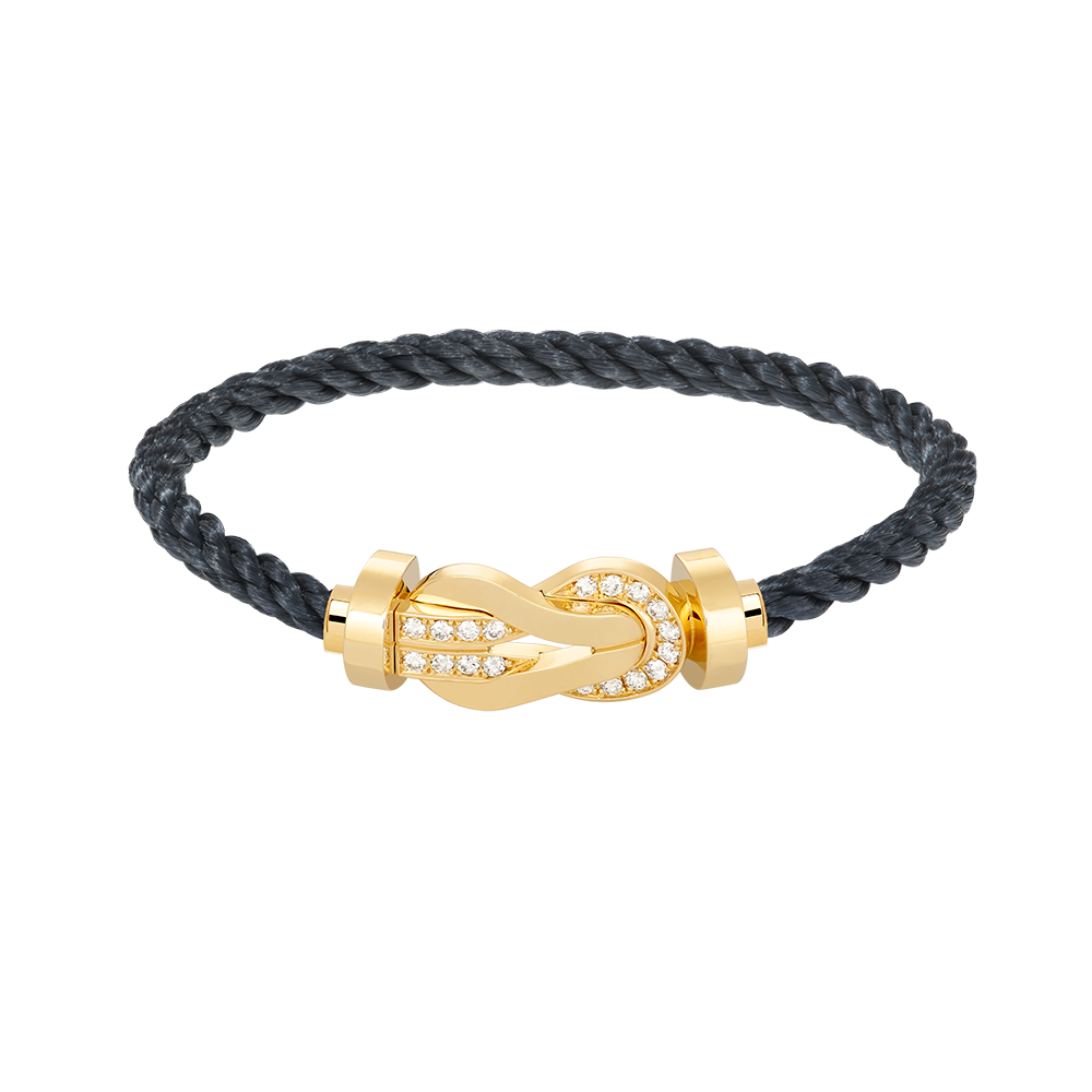 [OAK JURI]CHANCE LARGE 8 FIGURE BUCKLE HALF DIAMOND BRACELET GOLD