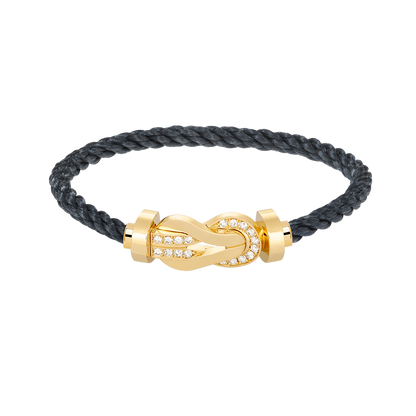 [OAK JURI]CHANCE LARGE 8 FIGURE BUCKLE HALF DIAMOND BRACELET GOLD