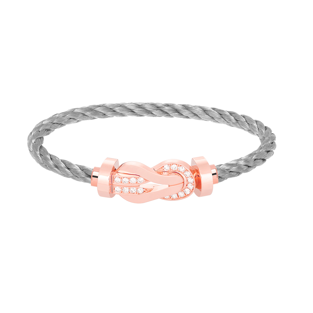 [OAK JURI]CHANCE LARGE 8 FIGURE BUCKLE HALF DIAMOND BRACELET ROSE GOLD