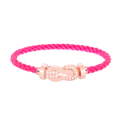 [OAK JURI]CHANCE LARGE 8 FIGURE BUCKLE HALF DIAMOND BRACELET ROSE GOLD