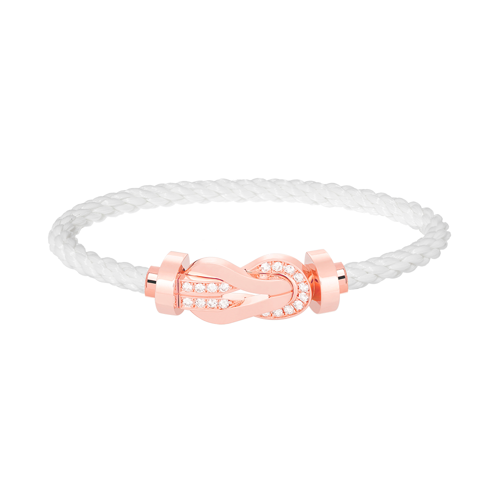 [OAK JURI]CHANCE LARGE 8 FIGURE BUCKLE HALF DIAMOND BRACELET ROSE GOLD