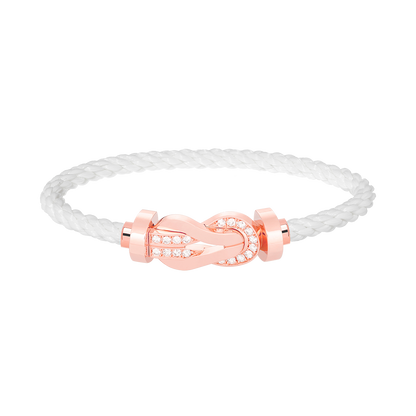 [OAK JURI]CHANCE LARGE 8 FIGURE BUCKLE HALF DIAMOND BRACELET ROSE GOLD