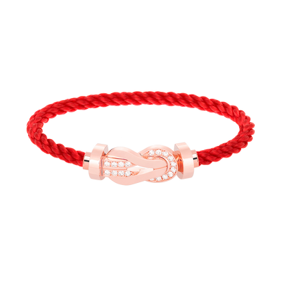 [OAK JURI]CHANCE LARGE 8 FIGURE BUCKLE HALF DIAMOND BRACELET ROSE GOLD