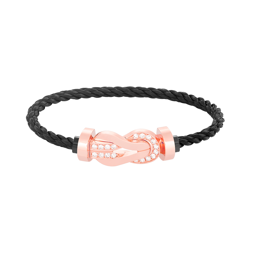 [OAK JURI]CHANCE LARGE 8 FIGURE BUCKLE HALF DIAMOND BRACELET ROSE GOLD