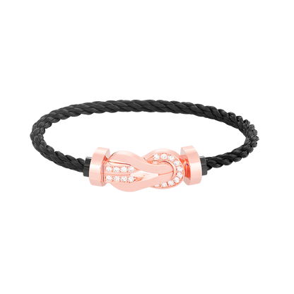 [OAK JURI]CHANCE LARGE 8 FIGURE BUCKLE HALF DIAMOND BRACELET ROSE GOLD
