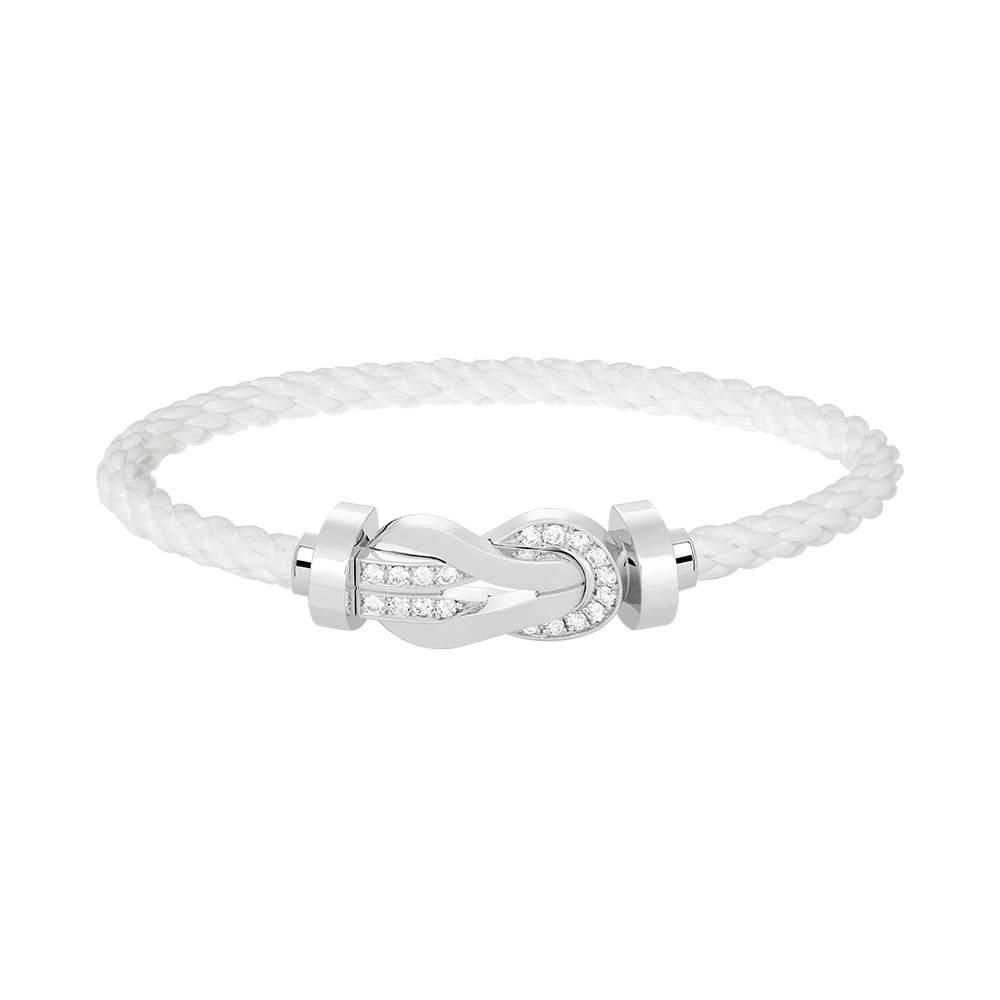 [OAK JURI]CHANCE LARGE 8 FIGURE BUCKLE HALF DIAMOND BRACELET SILVER