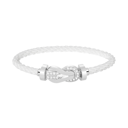 [OAK JURI]CHANCE LARGE 8 FIGURE BUCKLE HALF DIAMOND BRACELET SILVER