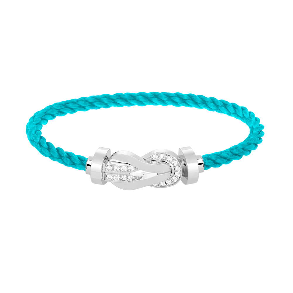 [OAK JURI]CHANCE LARGE 8 FIGURE BUCKLE HALF DIAMOND BRACELET SILVER