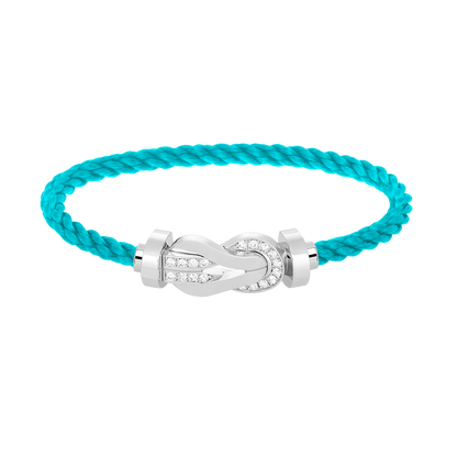 [OAK JURI]CHANCE LARGE 8 FIGURE BUCKLE HALF DIAMOND BRACELET SILVER