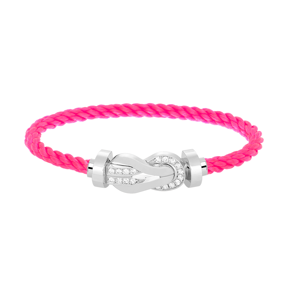 [OAK JURI]CHANCE LARGE 8 FIGURE BUCKLE HALF DIAMOND BRACELET SILVER