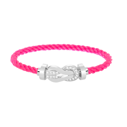 [OAK JURI]CHANCE LARGE 8 FIGURE BUCKLE HALF DIAMOND BRACELET SILVER