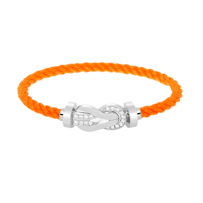 [OAK JURI]CHANCE LARGE 8 FIGURE BUCKLE HALF DIAMOND BRACELET SILVER