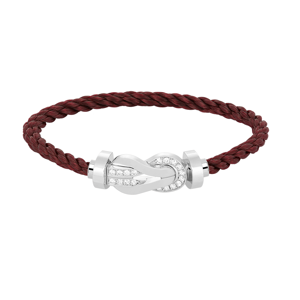 [OAK JURI]CHANCE LARGE 8 FIGURE BUCKLE HALF DIAMOND BRACELET SILVER