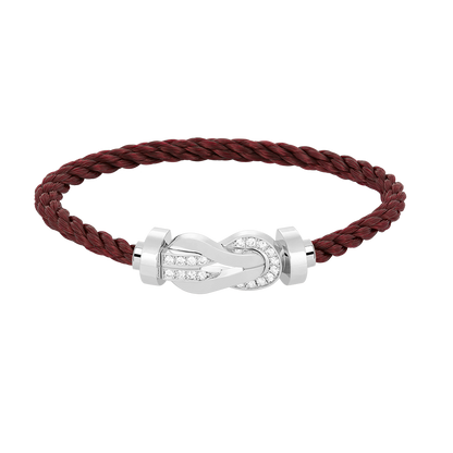 [OAK JURI]CHANCE LARGE 8 FIGURE BUCKLE HALF DIAMOND BRACELET SILVER