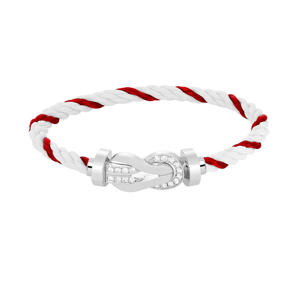 [OAK JURI]CHANCE LARGE 8 FIGURE BUCKLE HALF DIAMOND BRACELET SILVER