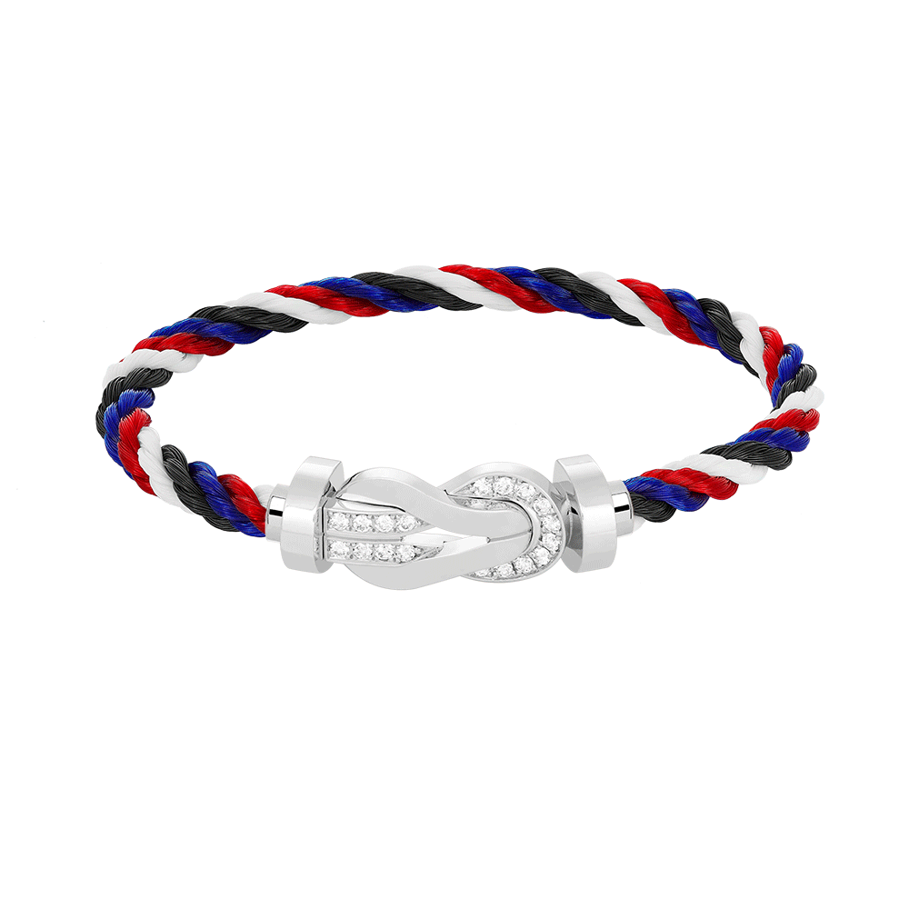 [OAK JURI]CHANCE LARGE 8 FIGURE BUCKLE HALF DIAMOND BRACELET SILVER