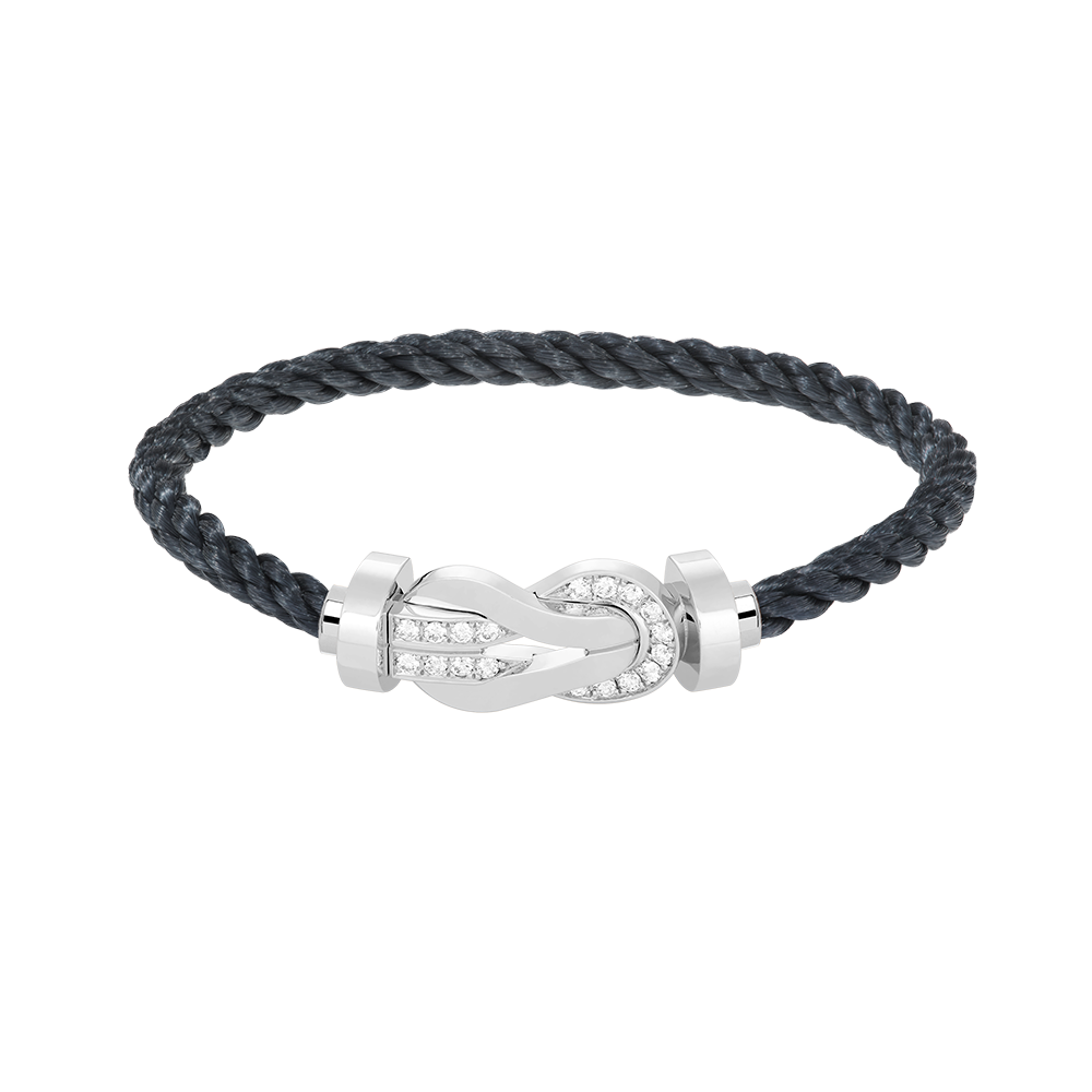 [OAK JURI]CHANCE LARGE 8 FIGURE BUCKLE HALF DIAMOND BRACELET SILVER
