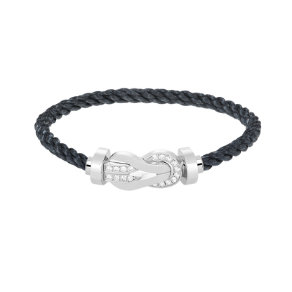 [OAK JURI]CHANCE LARGE 8 FIGURE BUCKLE HALF DIAMOND BRACELET SILVER