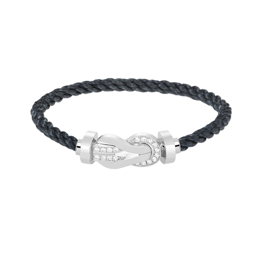 [OAK JURI]CHANCE LARGE 8 FIGURE BUCKLE HALF DIAMOND BRACELET SILVER