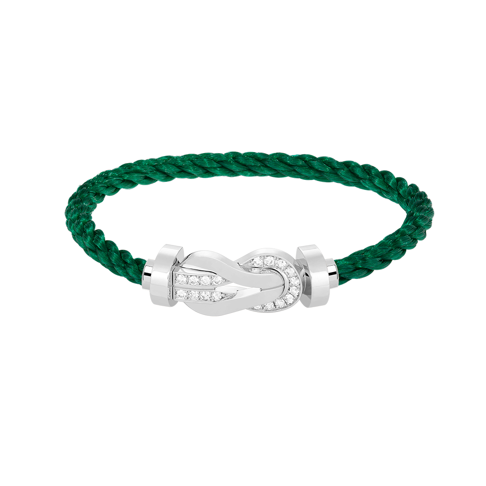 [OAK JURI]CHANCE LARGE 8 FIGURE BUCKLE HALF DIAMOND BRACELET SILVER