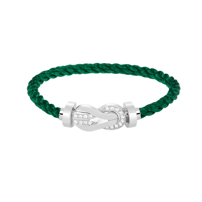 [OAK JURI]CHANCE LARGE 8 FIGURE BUCKLE HALF DIAMOND BRACELET SILVER
