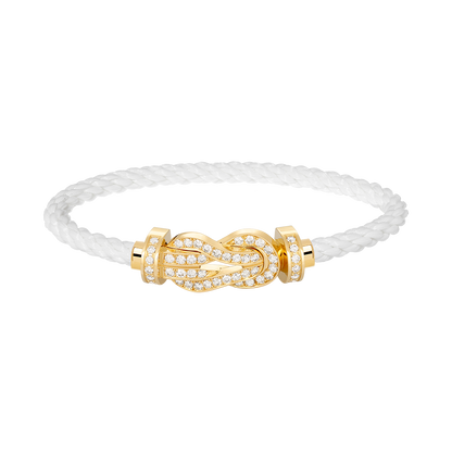 [OAK JURI]CHANCE LARGE 8 FIGURE BUCKLE FULLDIAMOND BRACELET GOLD