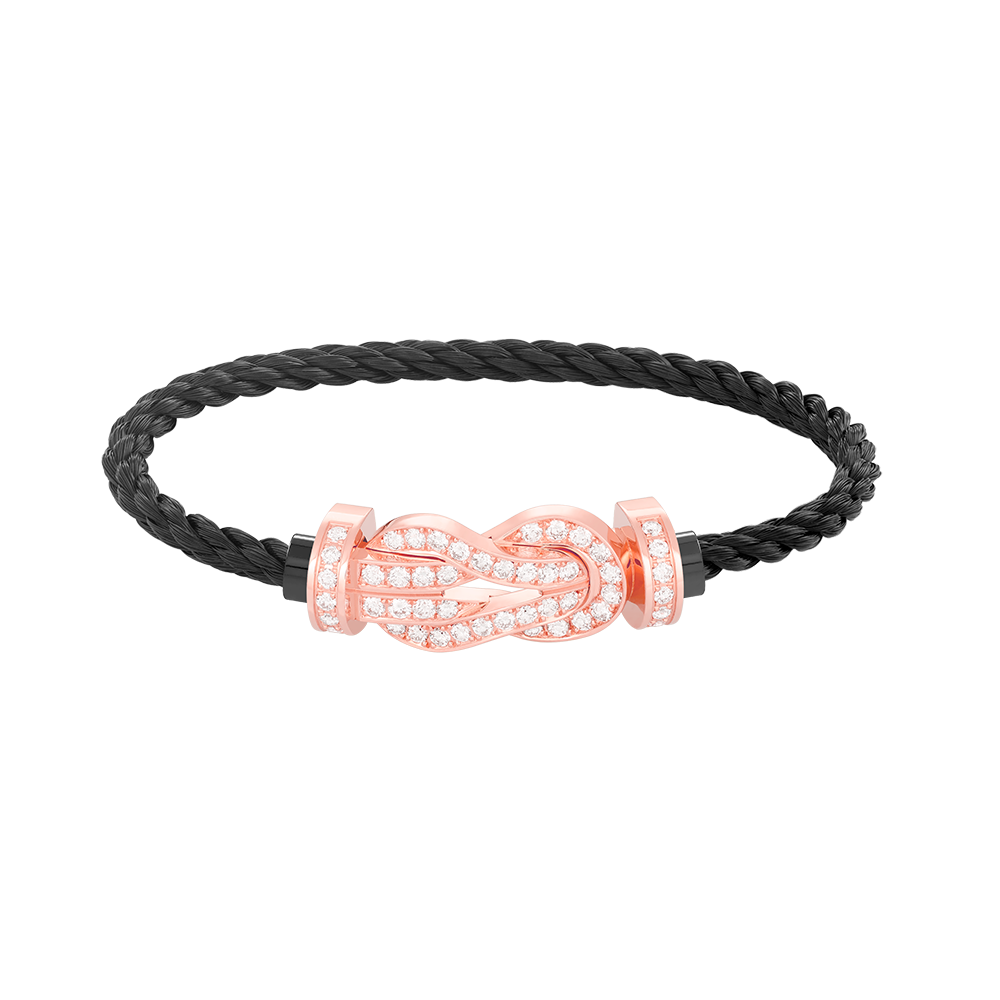 [OAK JURI]CHANCE LARGE 8 FIGURE BUCKLE FULL DIAMOND BRACELET ROSE GOLD