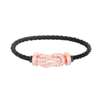 [OAK JURI]CHANCE LARGE 8 FIGURE BUCKLE FULL DIAMOND BRACELET ROSE GOLD