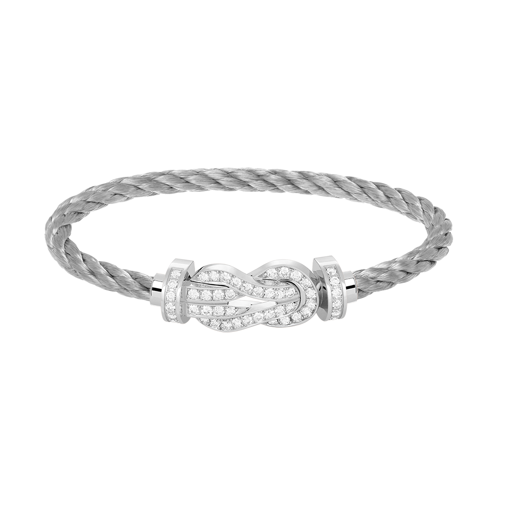 [OAK JURI]CHANCE LARGE 8 FIGURE BUCKLE FULL DIAMOND BRACELET SILVER