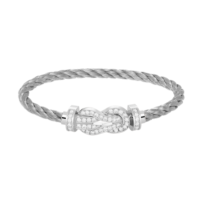 [OAK JURI]CHANCE LARGE 8 FIGURE BUCKLE FULL DIAMOND BRACELET SILVER