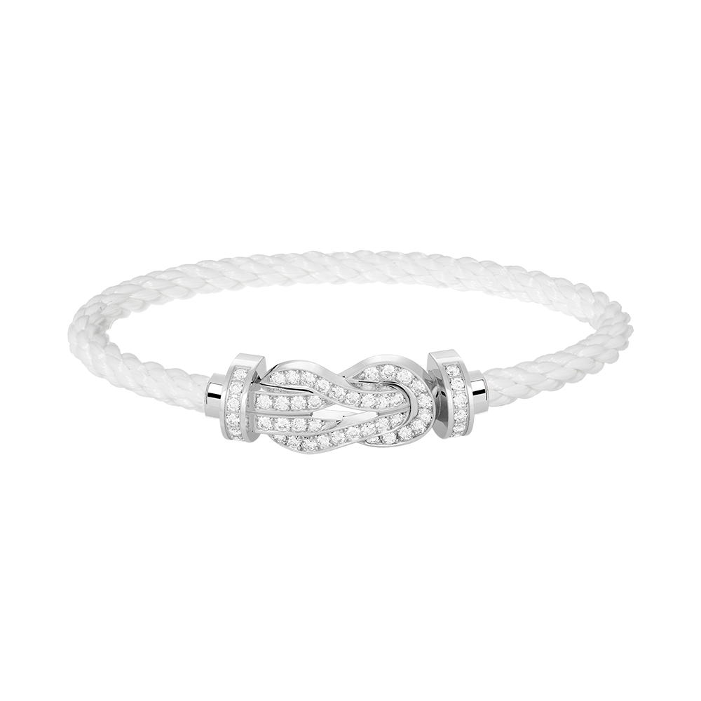 [OAK JURI]CHANCE LARGE 8 FIGURE BUCKLE FULL DIAMOND BRACELET SILVER