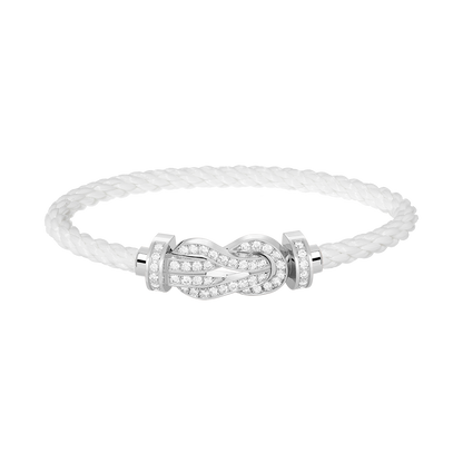 [OAK JURI]CHANCE LARGE 8 FIGURE BUCKLE FULL DIAMOND BRACELET SILVER