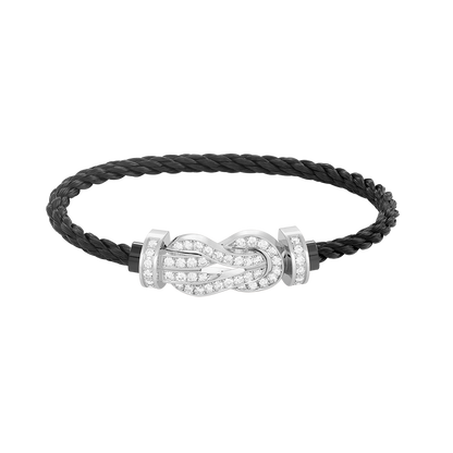 [OAK JURI]CHANCE LARGE 8 FIGURE BUCKLE FULL DIAMOND BRACELET SILVER