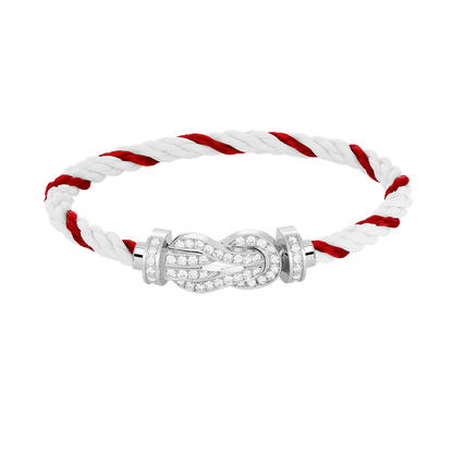 [OAK JURI]CHANCE LARGE 8 FIGURE BUCKLE FULL DIAMOND BRACELET SILVER