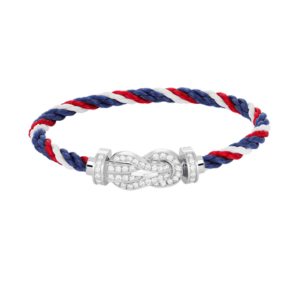 [OAK JURI]CHANCE LARGE 8 FIGURE BUCKLE FULL DIAMOND BRACELET SILVER