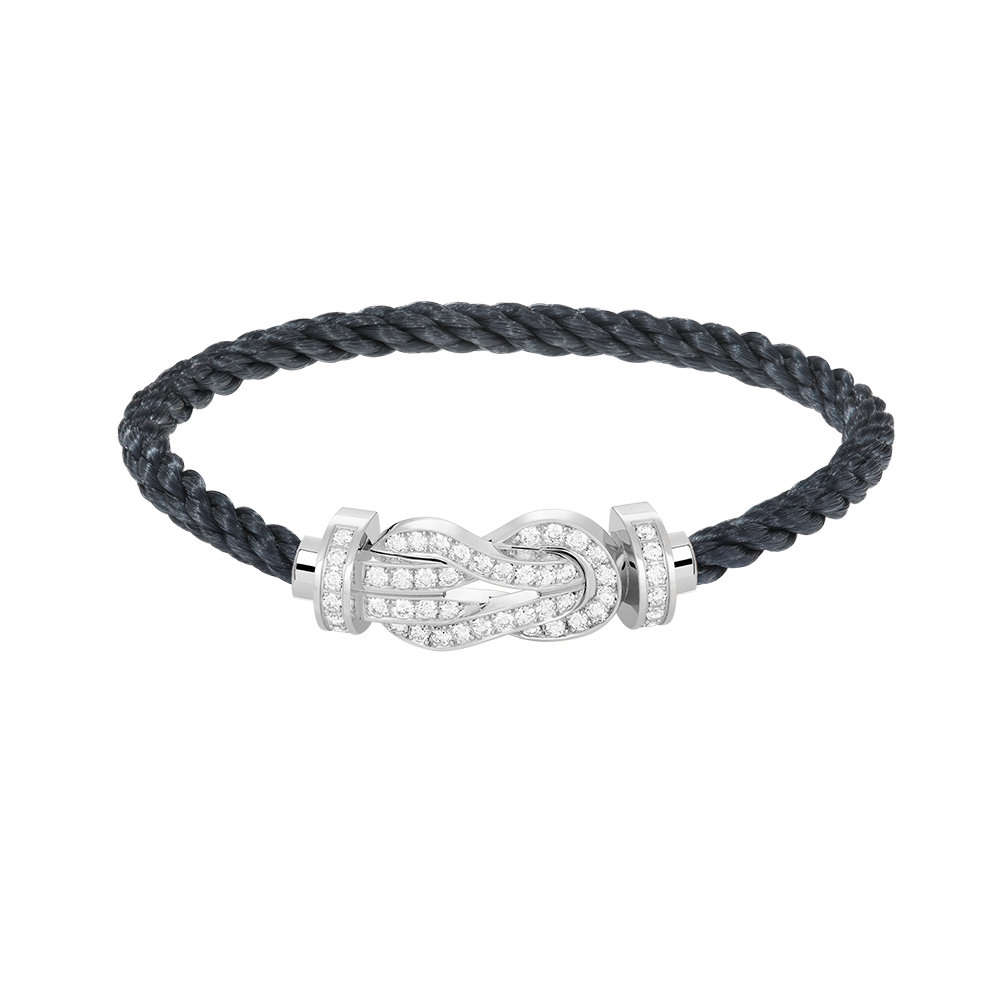 [OAK JURI]CHANCE LARGE 8 FIGURE BUCKLE FULL DIAMOND BRACELET SILVER