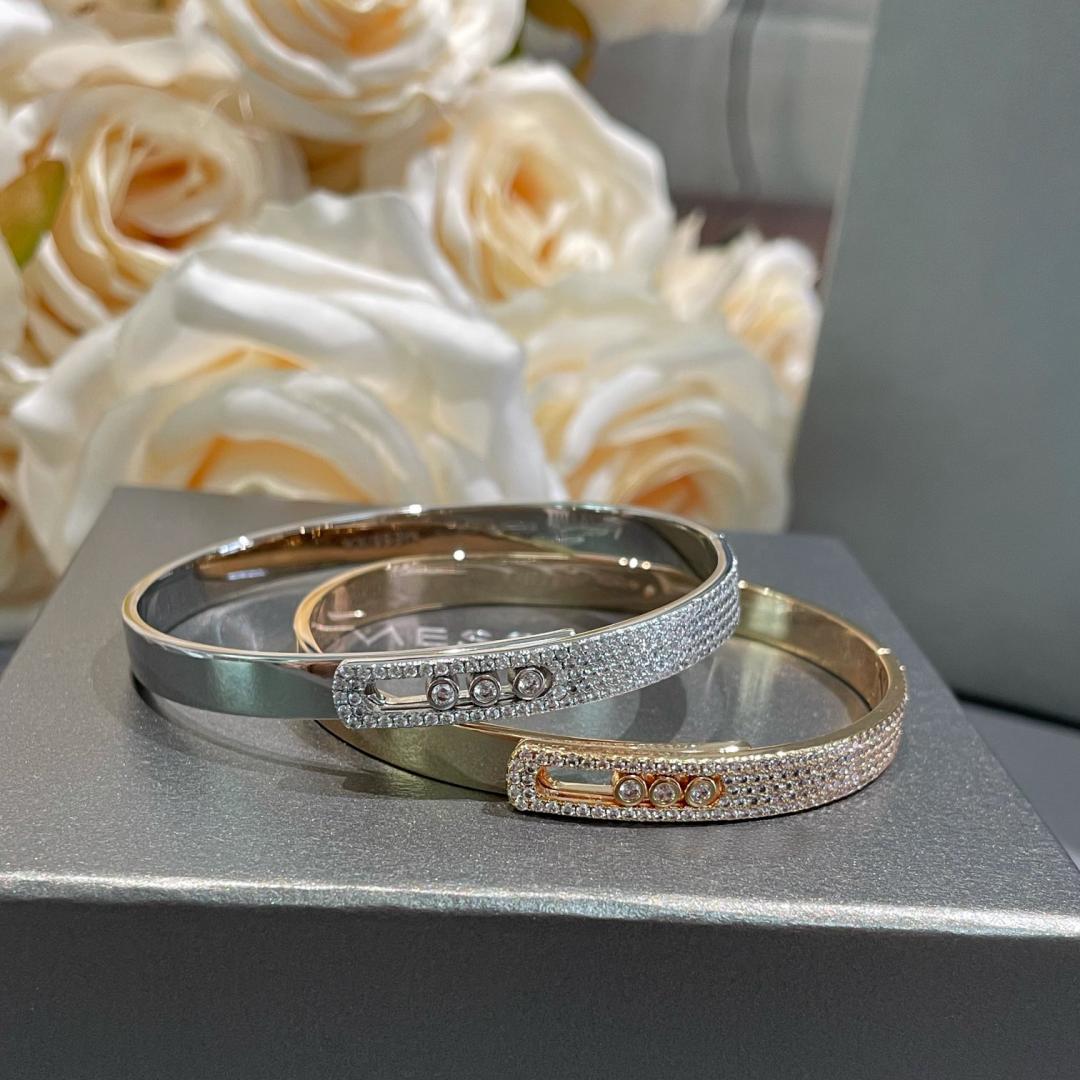 [OAK JURI]Move Noa Rose Gold Pavé Diamond Bangle Bracelet