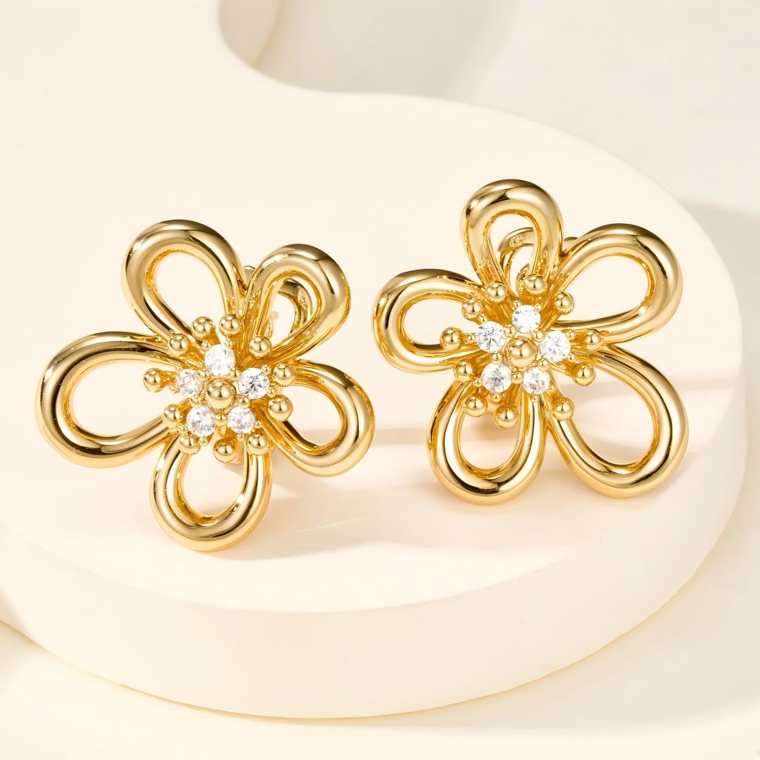 [OAK JURI] FLOWERLACE EARRING 5 DIAMONDS