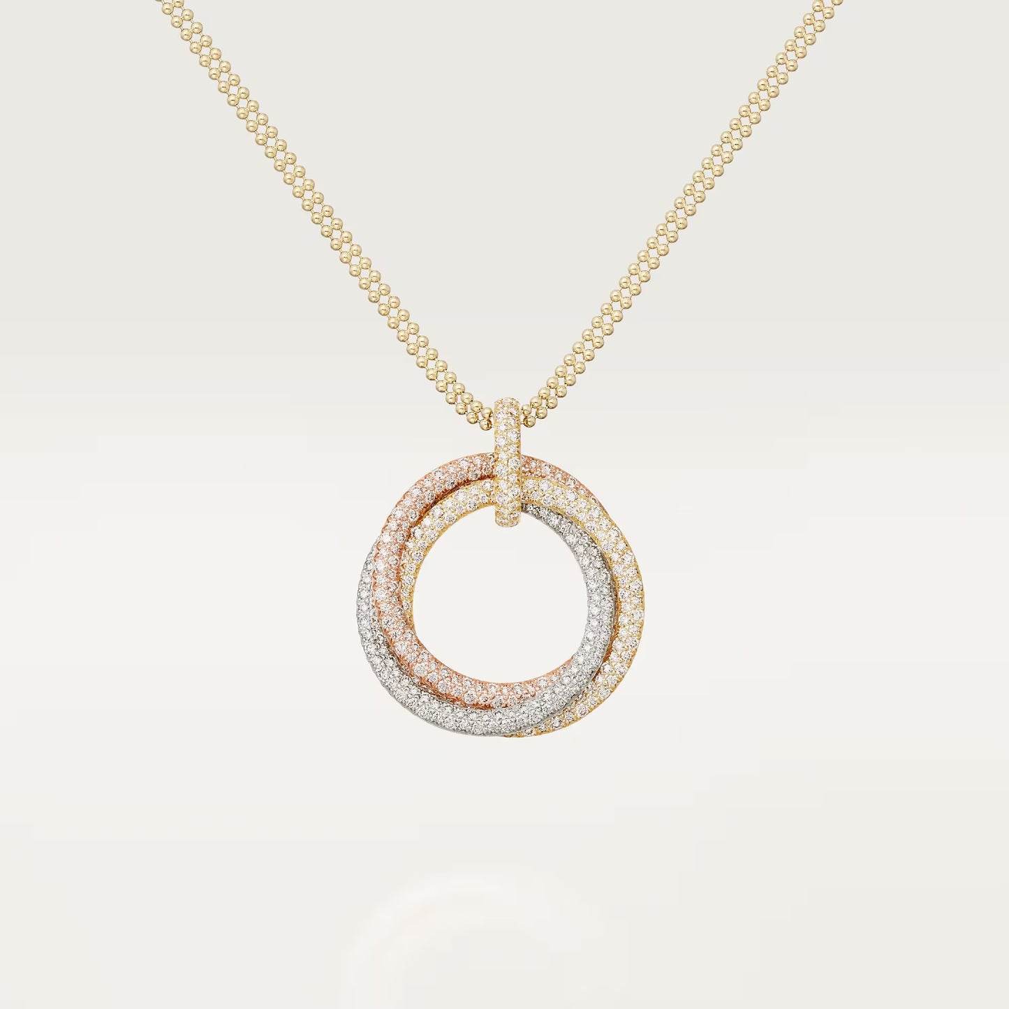 [OAK JURI]TRINITY LARGE FULL DIAMOND  NECKLACE