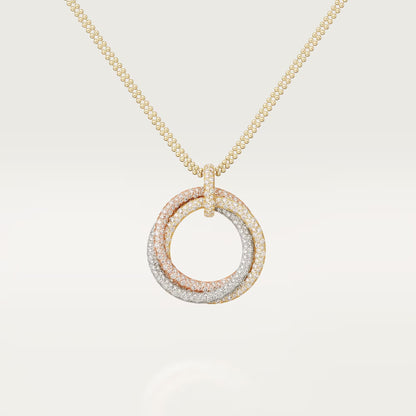 [OAK JURI]TRINITY LARGE FULL DIAMOND  NECKLACE