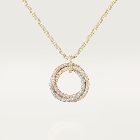 [OAK JURI]TRINITY LARGE FULL DIAMOND  NECKLACE
